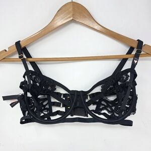 NEW Victoria's Secret‎ Very Sexy Balconette Strappy Floral Barely There Bra 34DD